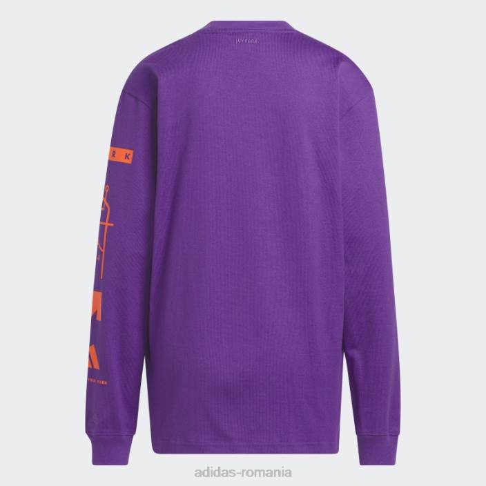 Adidas tricou grafic cu mânecă lungă (toate genurile) mov adidas unisex Violet 2JBN1092