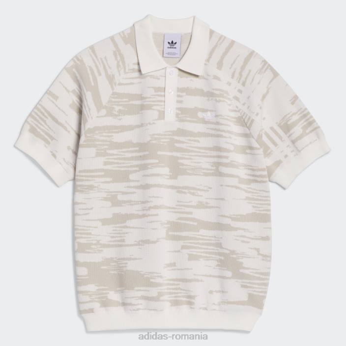 Adidas tricou polo alb nora tricotat (gen neutru) adidas unisex alb/beatitudine 2JBN5373