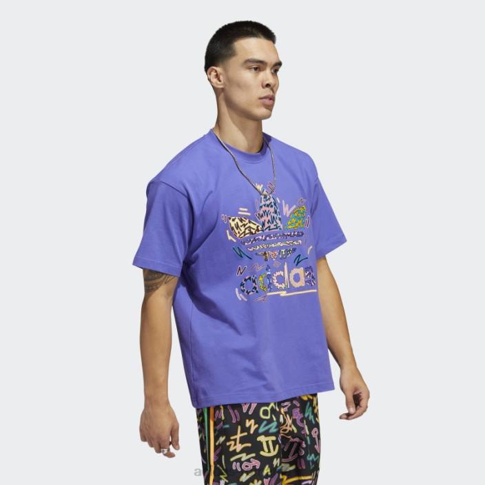 Adidas tricou purple love unites trefoil (neutru de gen) unisex violet/multicolor 2JBN14896