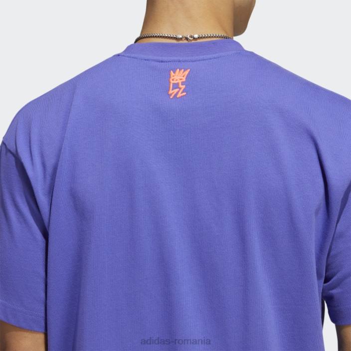 Adidas tricou purple love unites trefoil (neutru de gen) unisex violet/multicolor 2JBN14896
