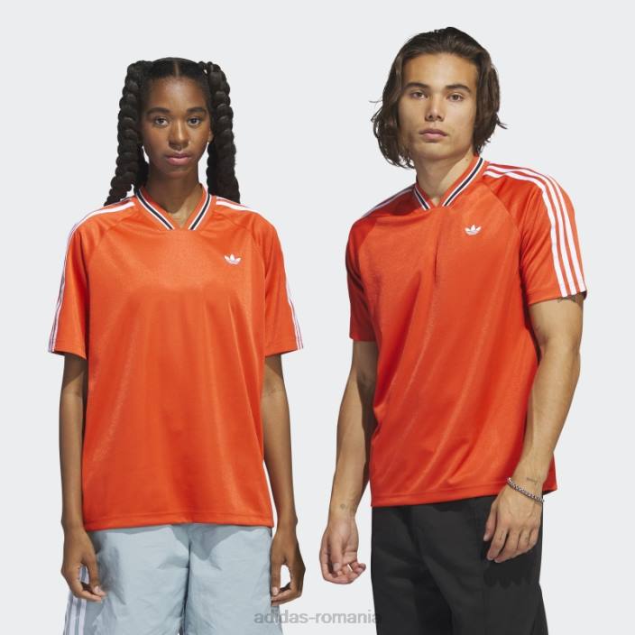 Adidas tricou roșu cu țesătură de pește (fără sex) unisex roșu/alb/negru 2JBN5770