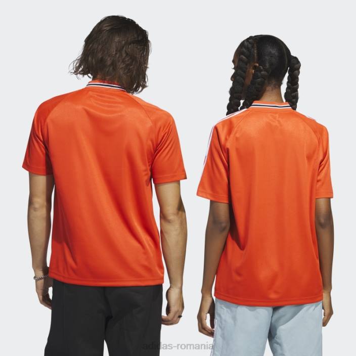 Adidas tricou roșu cu țesătură de pește (fără sex) unisex roșu/alb/negru 2JBN5770