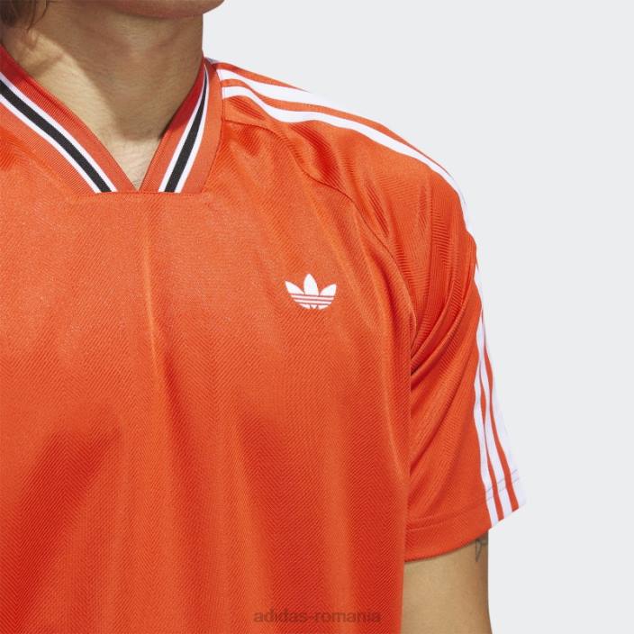 Adidas tricou roșu cu țesătură de pește (fără sex) unisex roșu/alb/negru 2JBN5770