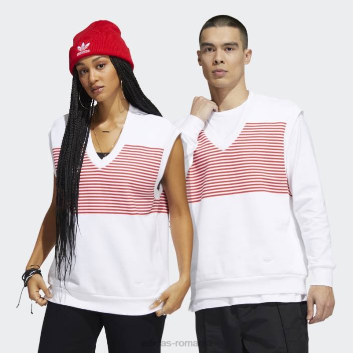 Adidas vestă de luptă cu scaun alb shmoofoil (neutru de gen) unisex alb roșu 2JBN6383