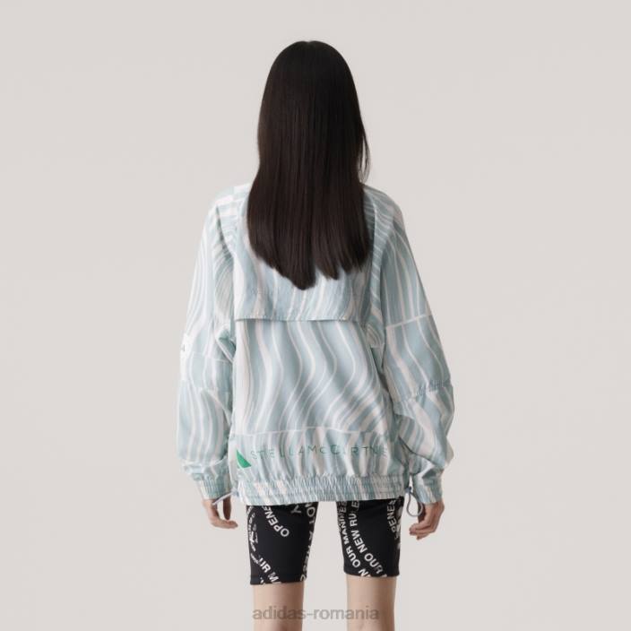 Adidas alb de stella mccartney, bluză cu imprimeu truecasuals unisex alb/gri cenușă 2JBN2540