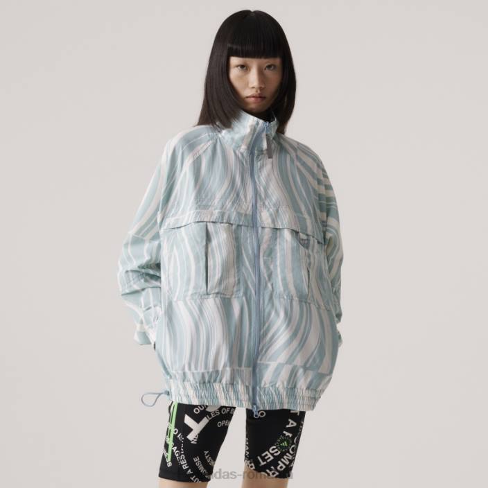 Adidas alb de stella mccartney truecasuals imprimat modă tracktop unisex alb/gri cenușă 2JBN16849