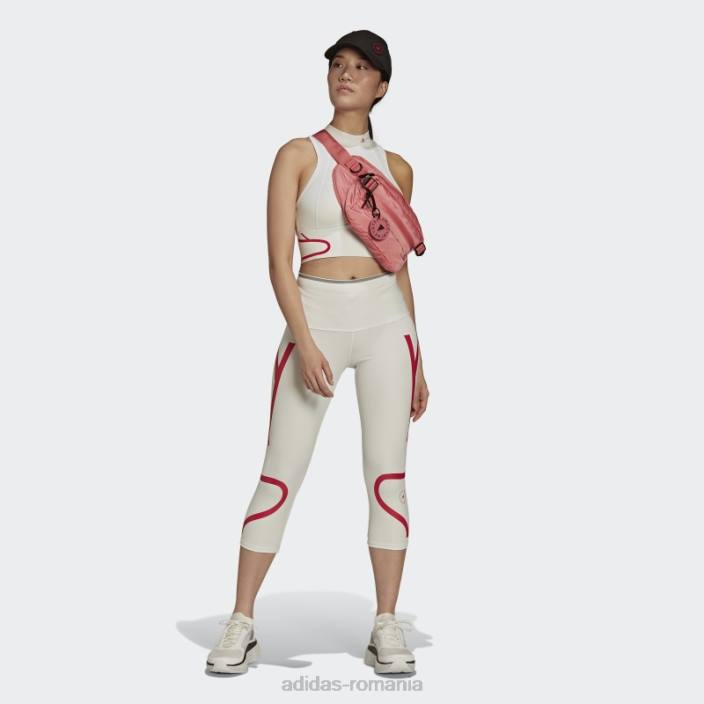 Adidas alb de stella mccartney truepace heat.rdy 3/4 colanti de alergare moda unisex alb 2JBN2526