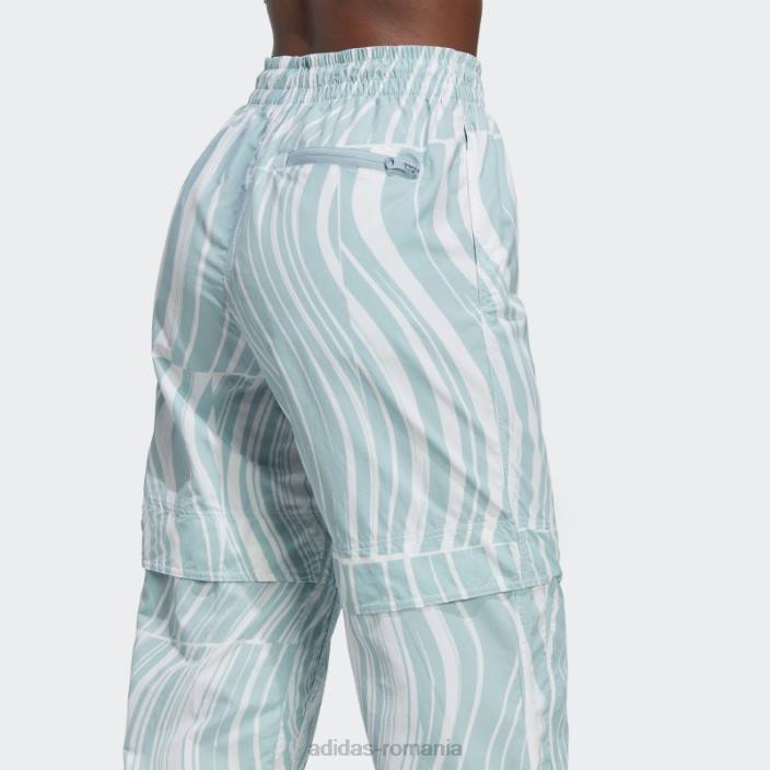 Adidas alb fierbinte de stella mccartney pantaloni de trening cu imprimeu truecasuals unisex alb/gri cenușă 2JBN16832