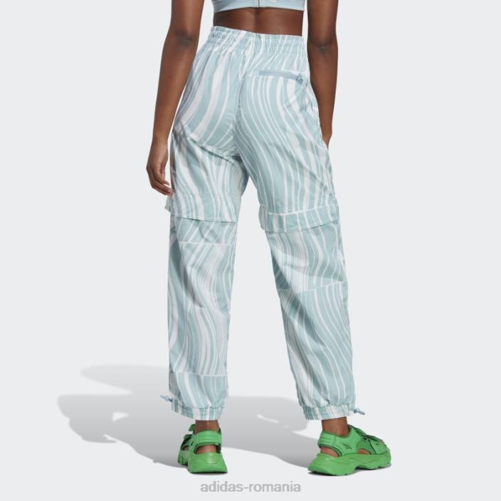 Adidas alb fierbinte de stella mccartney pantaloni de trening cu imprimeu truecasuals unisex alb/gri cenușă 2JBN16832