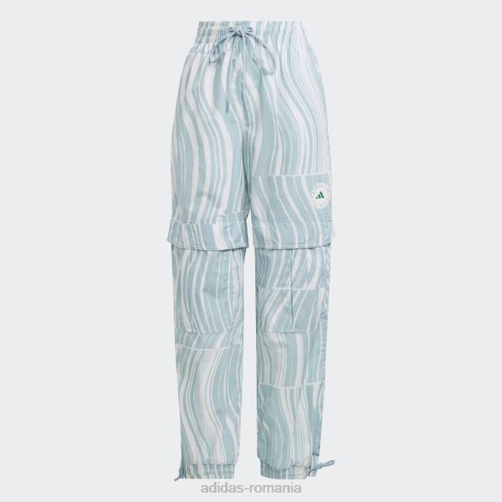 Adidas alb fierbinte de stella mccartney pantaloni de trening cu imprimeu truecasuals unisex alb/gri cenușă 2JBN16832