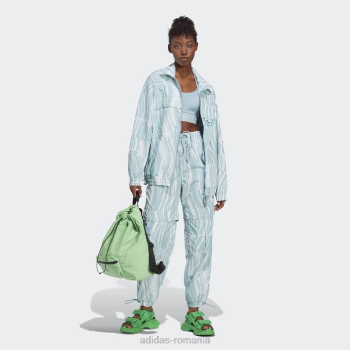 Adidas alb fierbinte de stella mccartney pantaloni de trening cu imprimeu truecasuals unisex alb/gri cenușă 2JBN16832