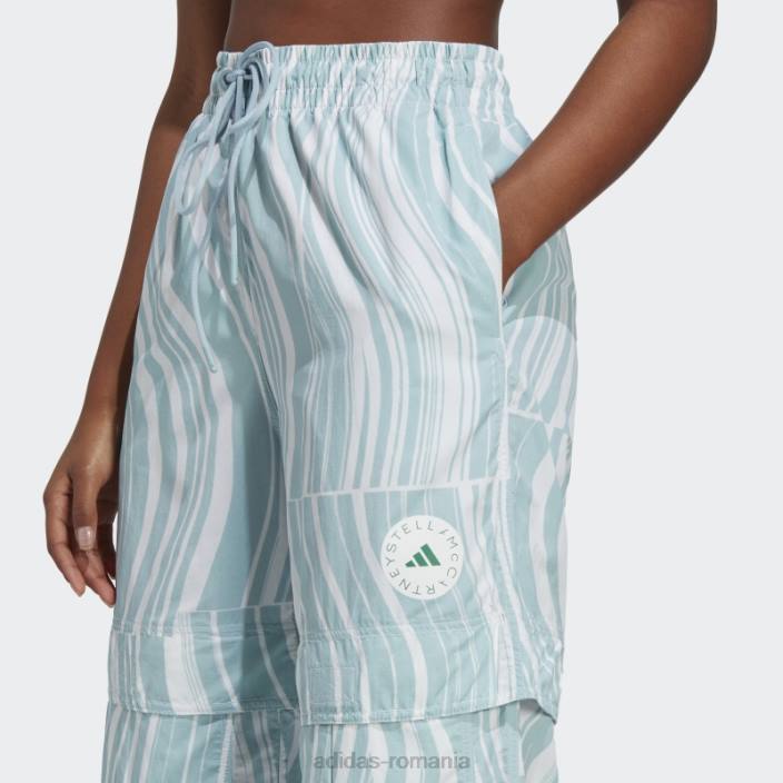 Adidas alb fierbinte de stella mccartney pantaloni de trening cu imprimeu truecasuals unisex alb/gri cenușă 2JBN16832