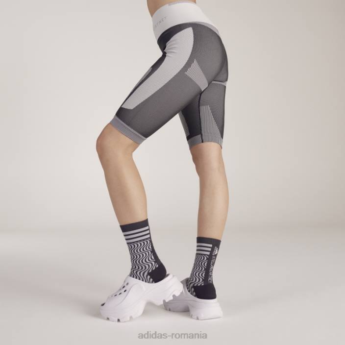 Adidas black fashion by stella mccartney truestrength jambiere scurte fără sudură unisex negru/alb/onix 2JBN2378
