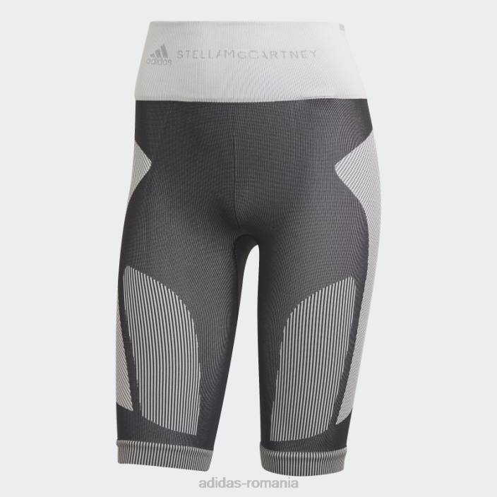 Adidas black fashion by stella mccartney truestrength jambiere scurte fără sudură unisex negru/alb/onix 2JBN2378