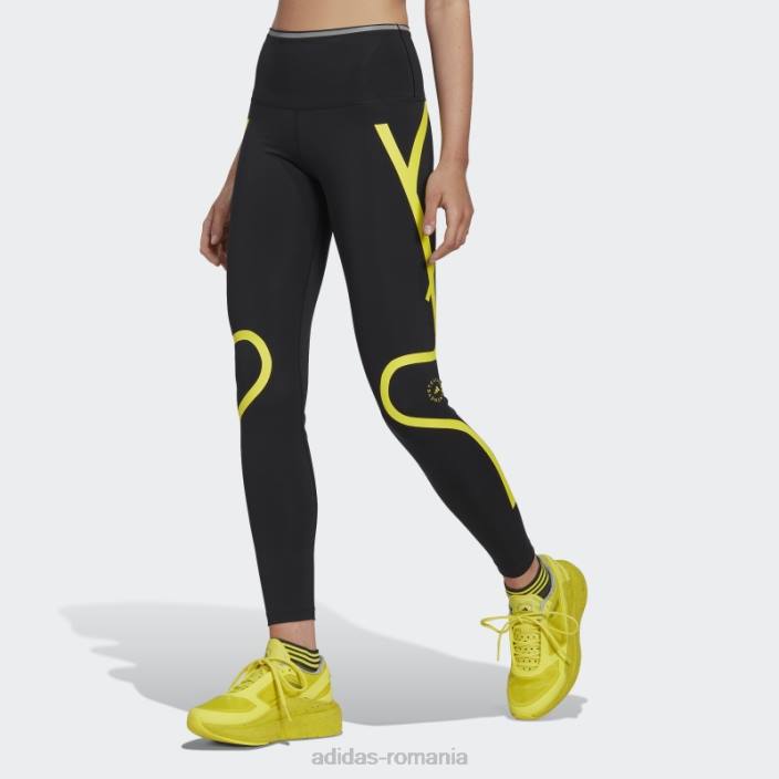 Adidas by stella mccartney negru truepace alergare leggings fashion unisex negru/galben șoc 2JBN2329