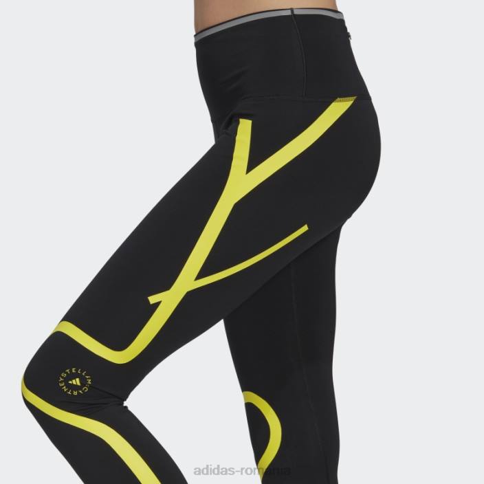Adidas by stella mccartney negru truepace alergare leggings fashion unisex negru/galben șoc 2JBN2329