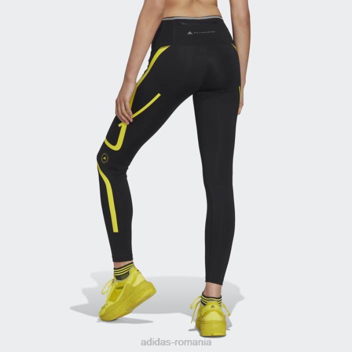 Adidas by stella mccartney negru truepace alergare leggings fashion unisex negru/galben șoc 2JBN2329