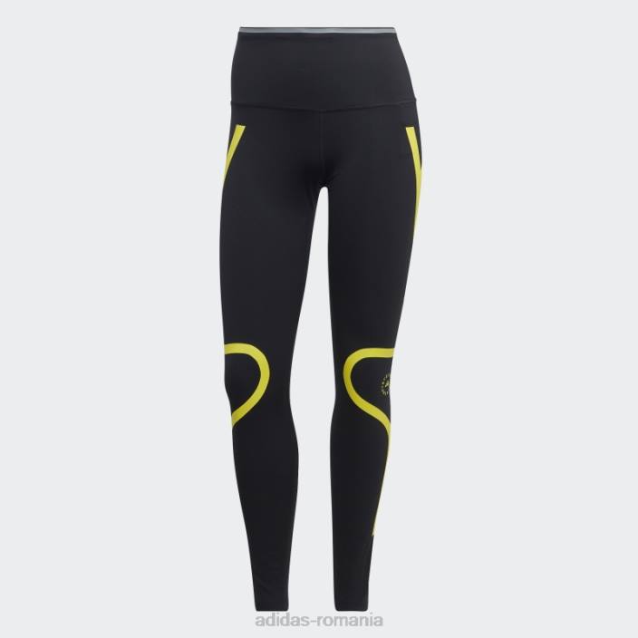 Adidas by stella mccartney negru truepace alergare leggings fashion unisex negru/galben șoc 2JBN2329