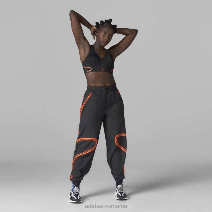 Adidas by stella mccartney pantaloni de antrenament țesuți truepace negru fierbinte unisex negru 2JBN2335