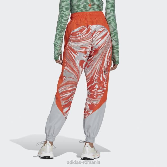 Adidas by stella mccartney pantaloni de sport țesuți cu imprimeu onix fierbinte unisex onix/portocaliu 2JBN23919