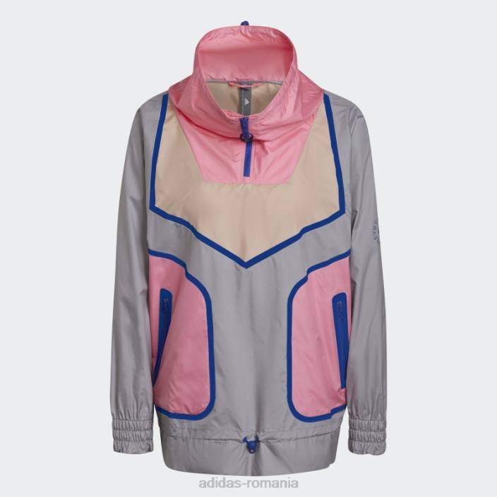Adidas by stella mccartney sportswear jachetă cu jumătate de fermoar fashion onix light unisex onix deschis/frasin perlat/roz 2JBN24048