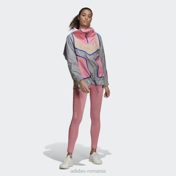Adidas by stella mccartney sportswear jachetă cu jumătate de fermoar fashion onix light unisex onix deschis/frasin perlat/roz 2JBN24048