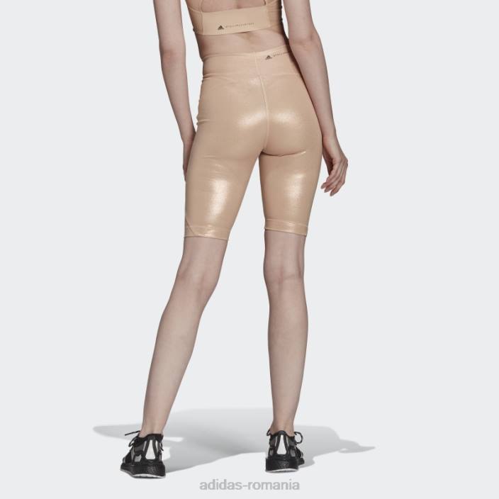 Adidas de stella mccartney colanți strălucitori pentru ciclism cupru metalic fashion unisex cupru metalic/pulbere moale 2JBN2442