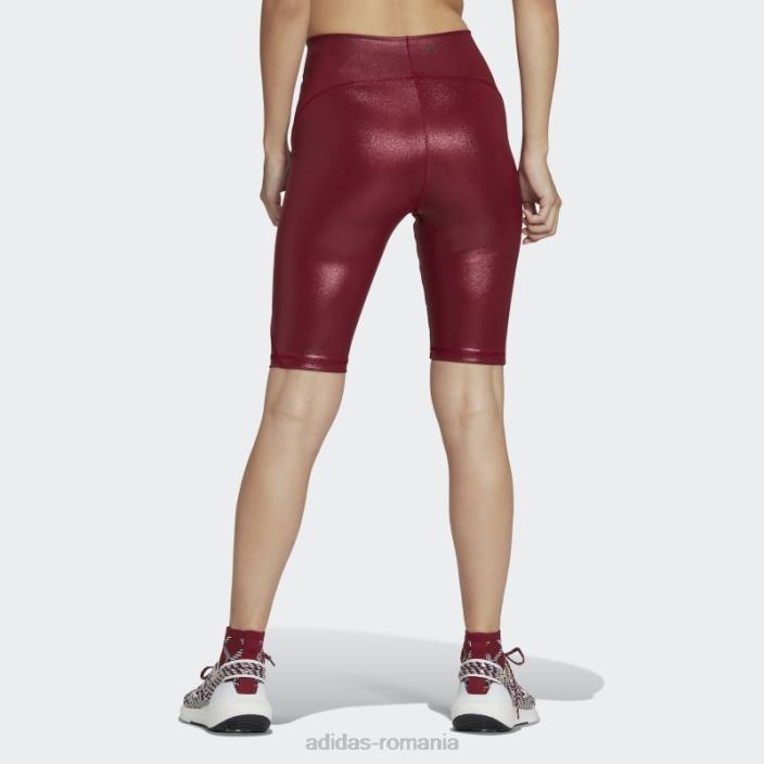 Adidas de stella mccartney colanți strălucitori pentru ciclism visiniu unisex Burgundia 2JBN23636