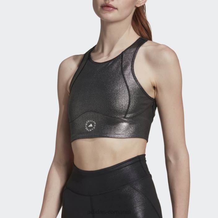 Adidas de stella mccartney dresaj strălucitor crop top fashion negru unisex alb negru 2JBN2462