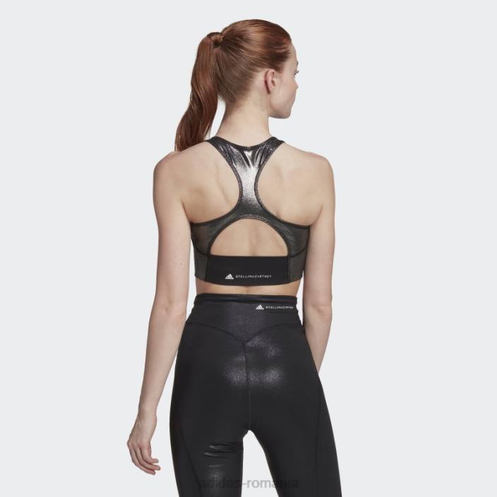 Adidas de stella mccartney dresaj strălucitor crop top fashion negru unisex alb negru 2JBN2462
