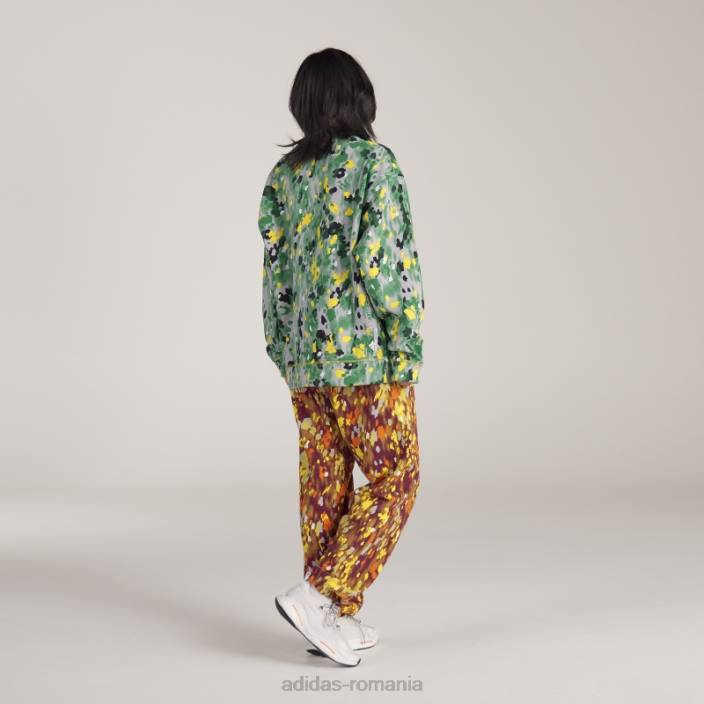 Adidas de stella mccartney hanorac cu imprimeu floral alb fierbinte unisex alb/onix/galben/verde 2JBN23051
