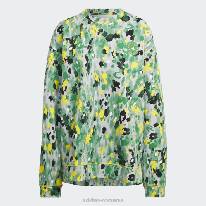Adidas de stella mccartney hanorac cu imprimeu floral alb fierbinte unisex alb/onix/galben/verde 2JBN23051