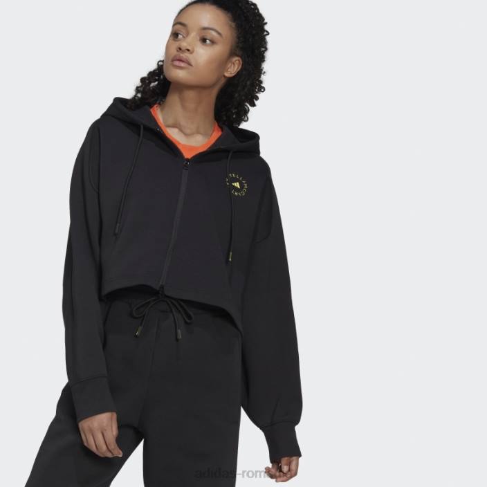 Adidas de stella mccartney hanorac decupat modă neagră unisex negru 2JBN23064