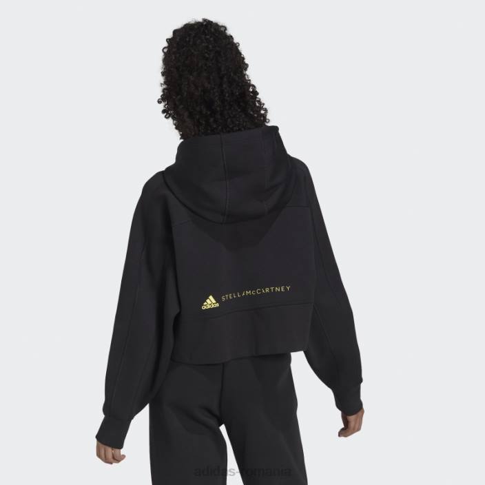 Adidas de stella mccartney hanorac decupat modă neagră unisex negru 2JBN23064