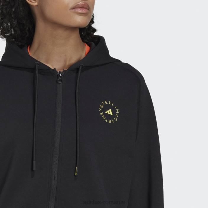Adidas de stella mccartney hanorac decupat modă neagră unisex negru 2JBN23064