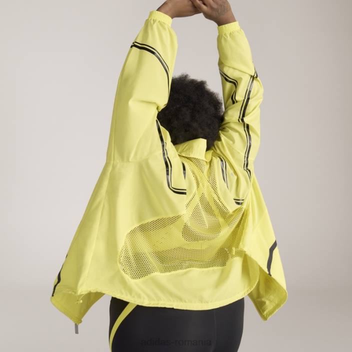 Adidas de stella mccartney jachetă de antrenament împletită truepace- plus mărime galben șoc cald unisex galben șoc 2JBN23323