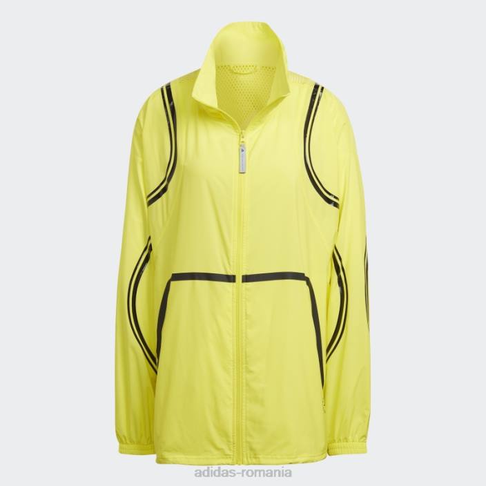 Adidas de stella mccartney jachetă de antrenament împletită truepace- plus mărime galben șoc cald unisex galben șoc 2JBN23323