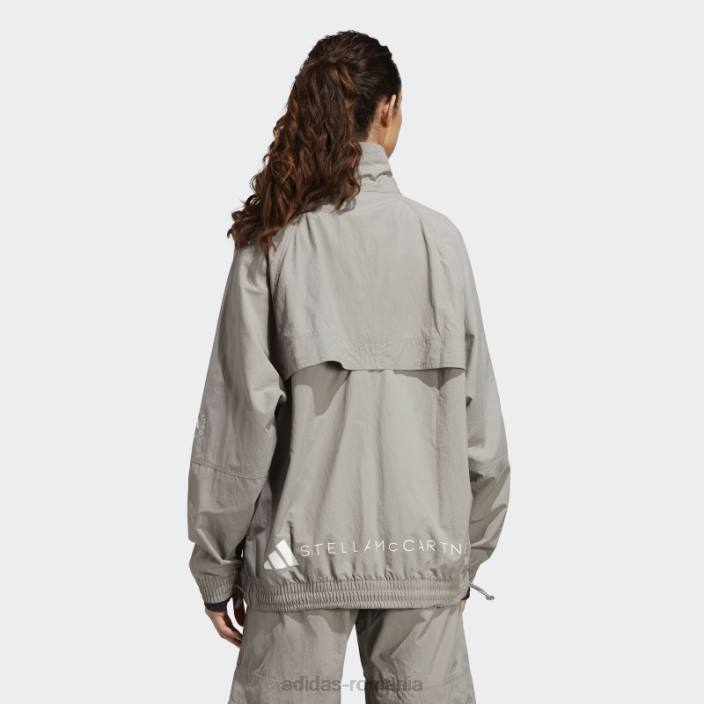 Adidas de stella mccartney jachetă de sport solidă țesute truecasuals, gri porumbel unisex gri porumbel 2JBN10307