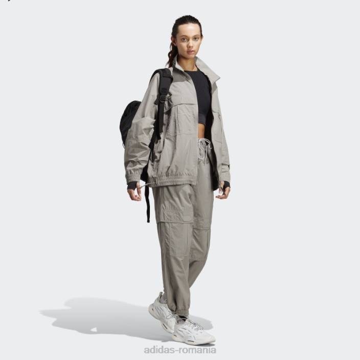 Adidas de stella mccartney jachetă de sport solidă țesute truecasuals, gri porumbel unisex gri porumbel 2JBN10307