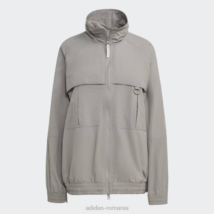 Adidas de stella mccartney jachetă de sport solidă țesute truecasuals, gri porumbel unisex gri porumbel 2JBN10307