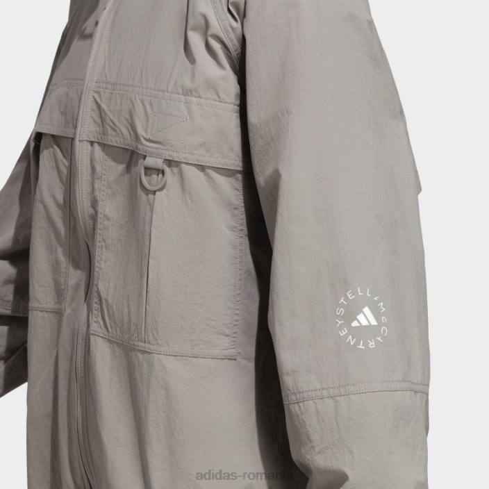 Adidas de stella mccartney jachetă de sport solidă țesute truecasuals, gri porumbel unisex gri porumbel 2JBN10307