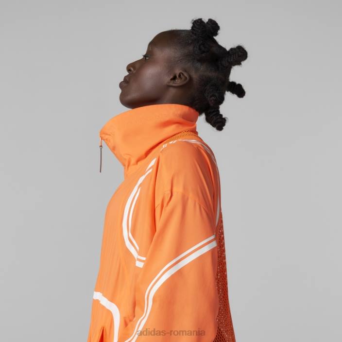 Adidas de stella mccartney jachetă țesă truepace aplicație portocaliu moda unisex aplicație portocalie 2JBN2646