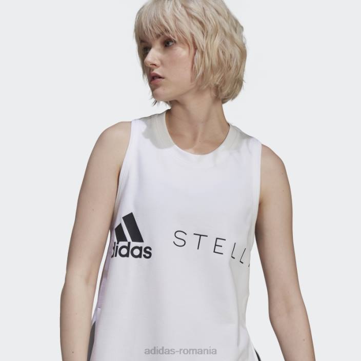 Adidas de stella mccartney îmbrăcăminte sportivă cu logo maică alb modă unisex alb 2JBN17208