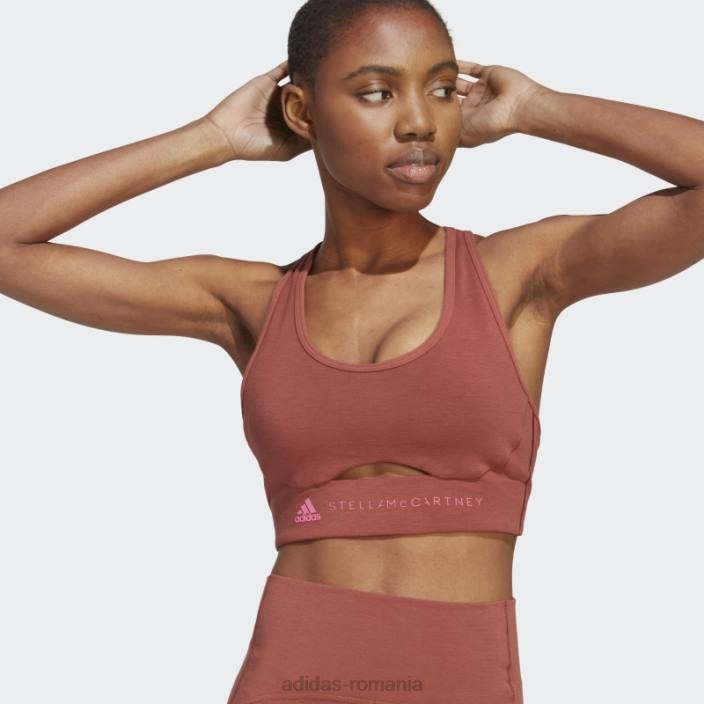 Adidas de stella mccartney sutien cu suport mediu truestrength sepia fierbinte unisex sepia 2JBN16904