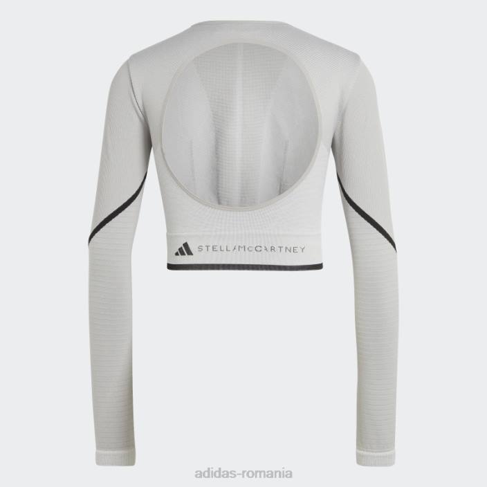 Adidas de stella mccartney top cu mânecă lungă truestrength mgh solid gri fierbinte unisex mgh solid gri/alb/negru 2JBN10189