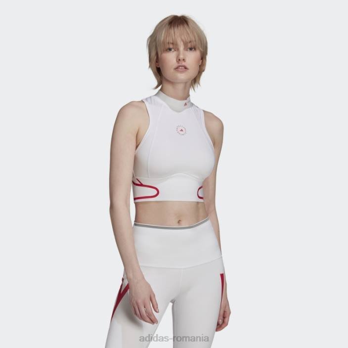 Adidas de stella mccartney truepace heat.rdy running crop top la moda albă unisex alb 2JBN2576