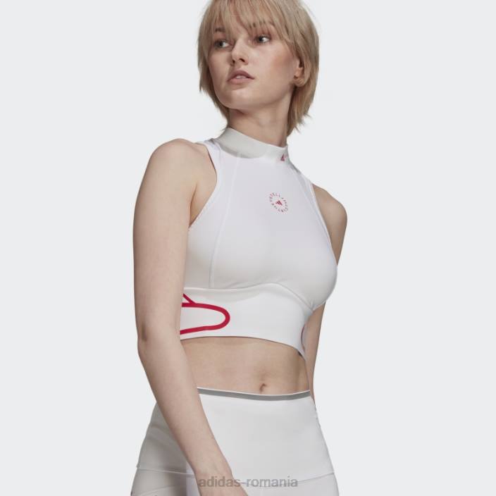 Adidas de stella mccartney truepace heat.rdy running crop top la moda albă unisex alb 2JBN2576