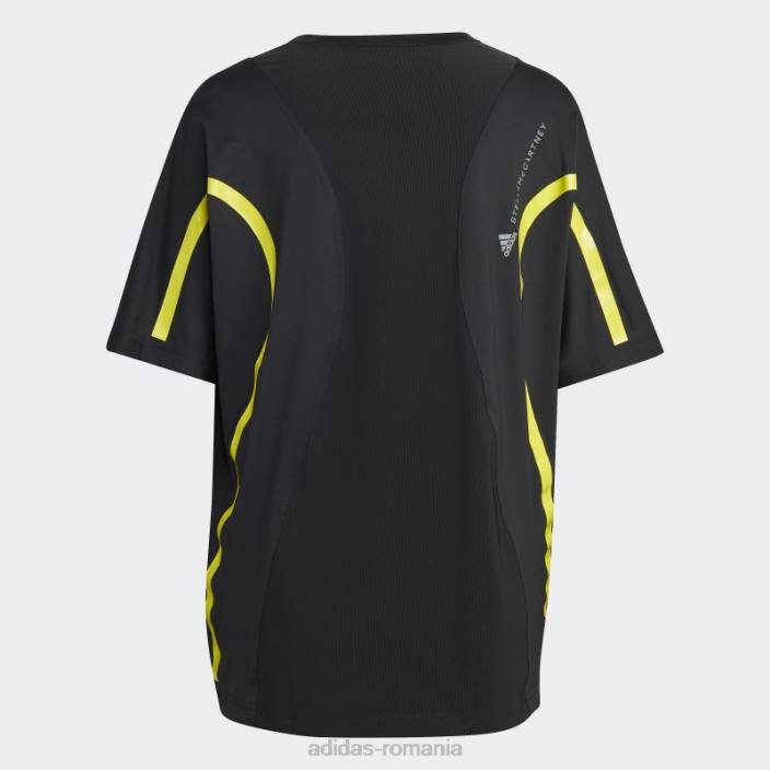 Adidas de stella mccartney truepace running loose tee negru unisex negru/galben șoc 2JBN2456