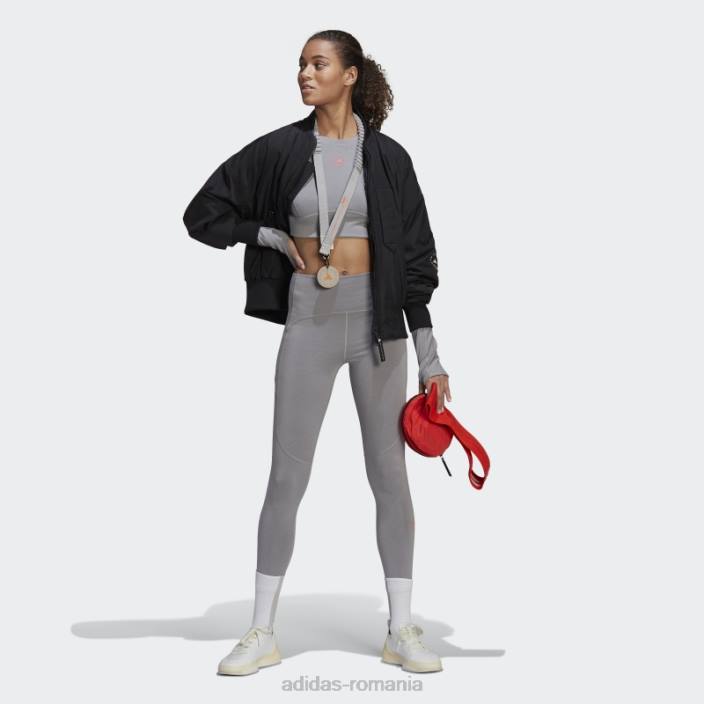 Adidas de stella mccartney truestrength trunchiat mânecă lungă light onix fashion unisex onix lumina 2JBN22747