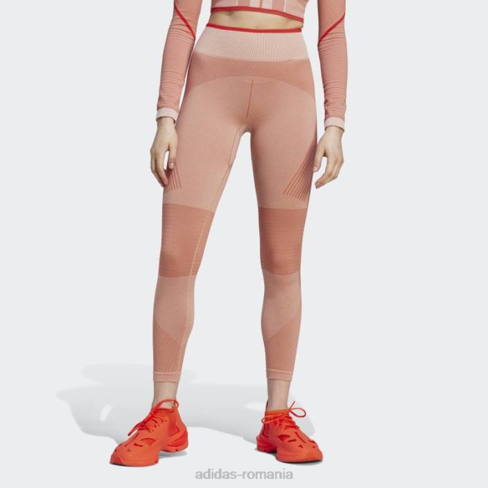 Adidas de stella mccartney truestrength yoga 7/8 tight earth hot unisex pământ/migdale/cayenne ars 2JBN16967